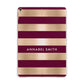 Personalised Burgundy Gold Name Initials Apple iPad Gold Case