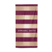 Personalised Burgundy Gold Name Initials Beach Towel