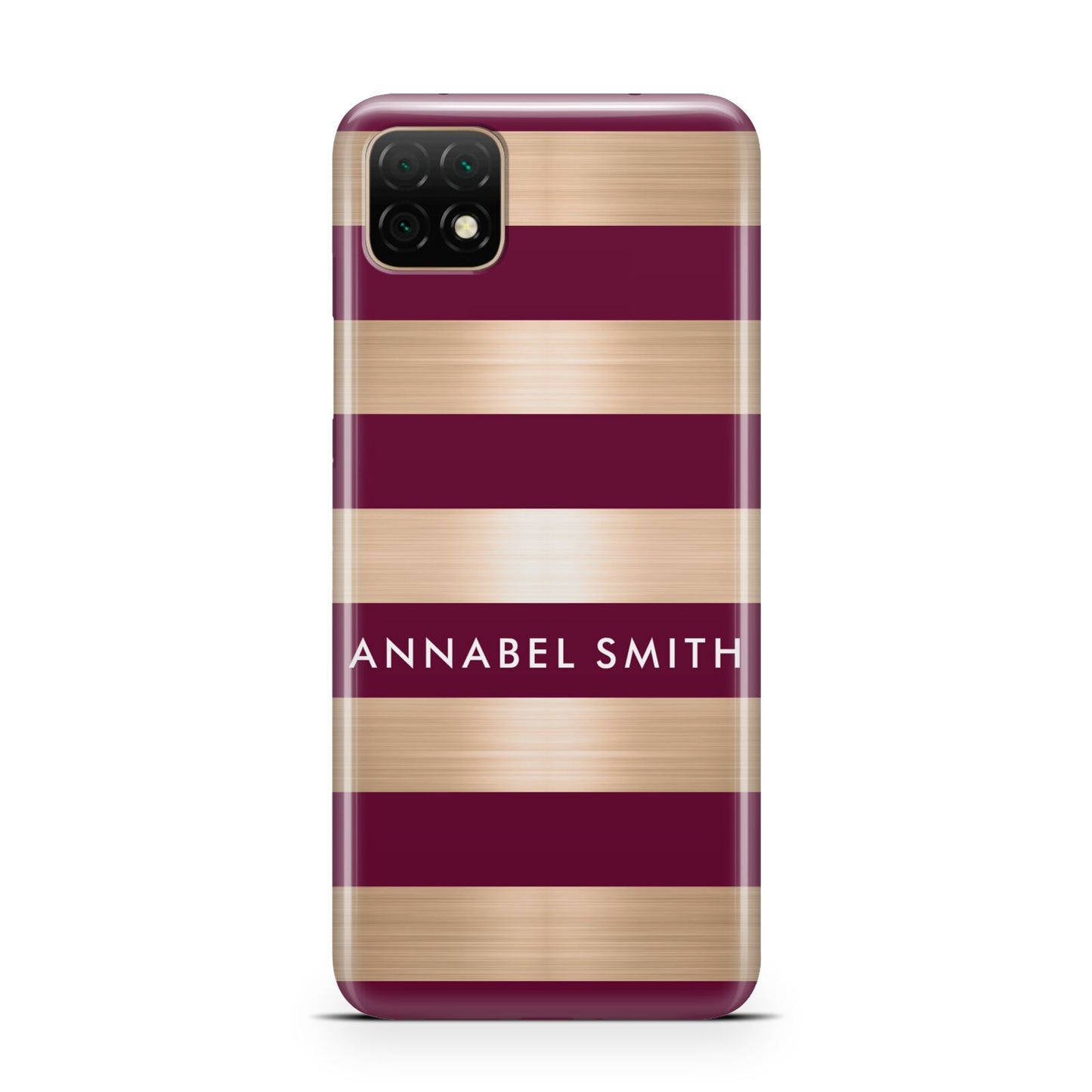 Personalised Burgundy Gold Name Initials Huawei Enjoy 20 Phone Case