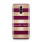 Personalised Burgundy Gold Name Initials Huawei Mate 20 Lite