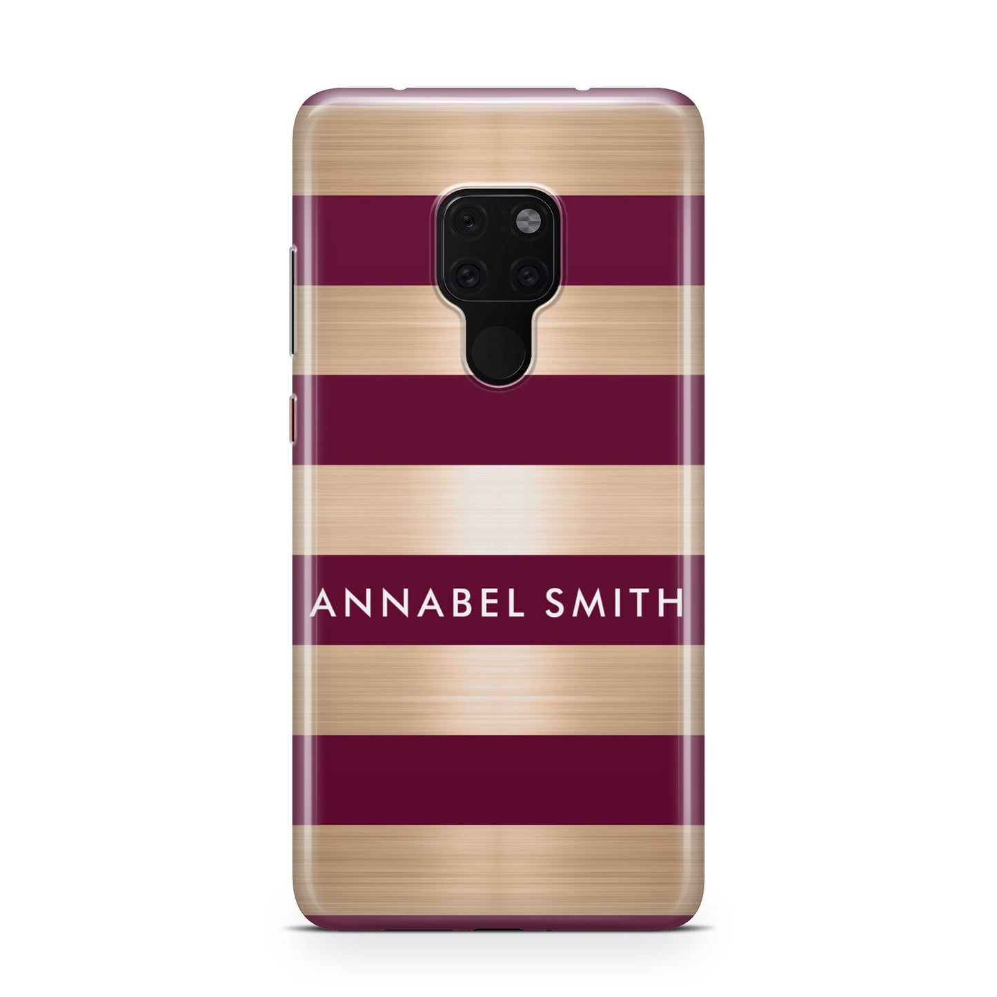 Personalised Burgundy Gold Name Initials Huawei Mate 20 Phone Case