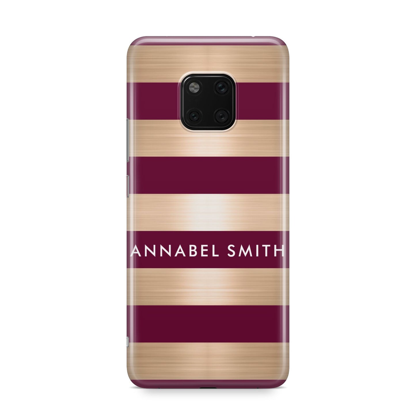 Personalised Burgundy Gold Name Initials Huawei Mate 20 Pro Phone Case