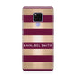 Personalised Burgundy Gold Name Initials Huawei Mate 20X Phone Case