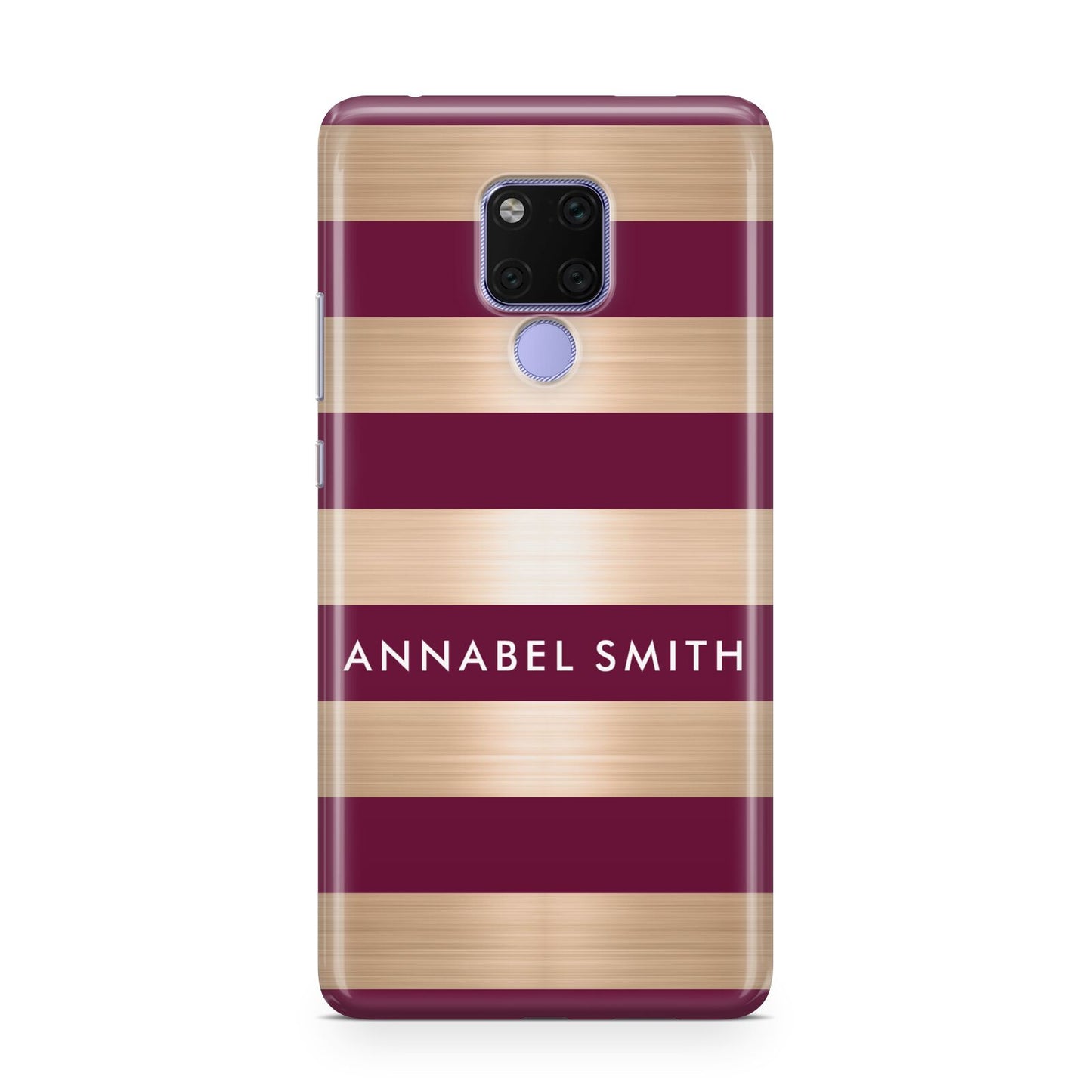 Personalised Burgundy Gold Name Initials Huawei Mate 20X Phone Case
