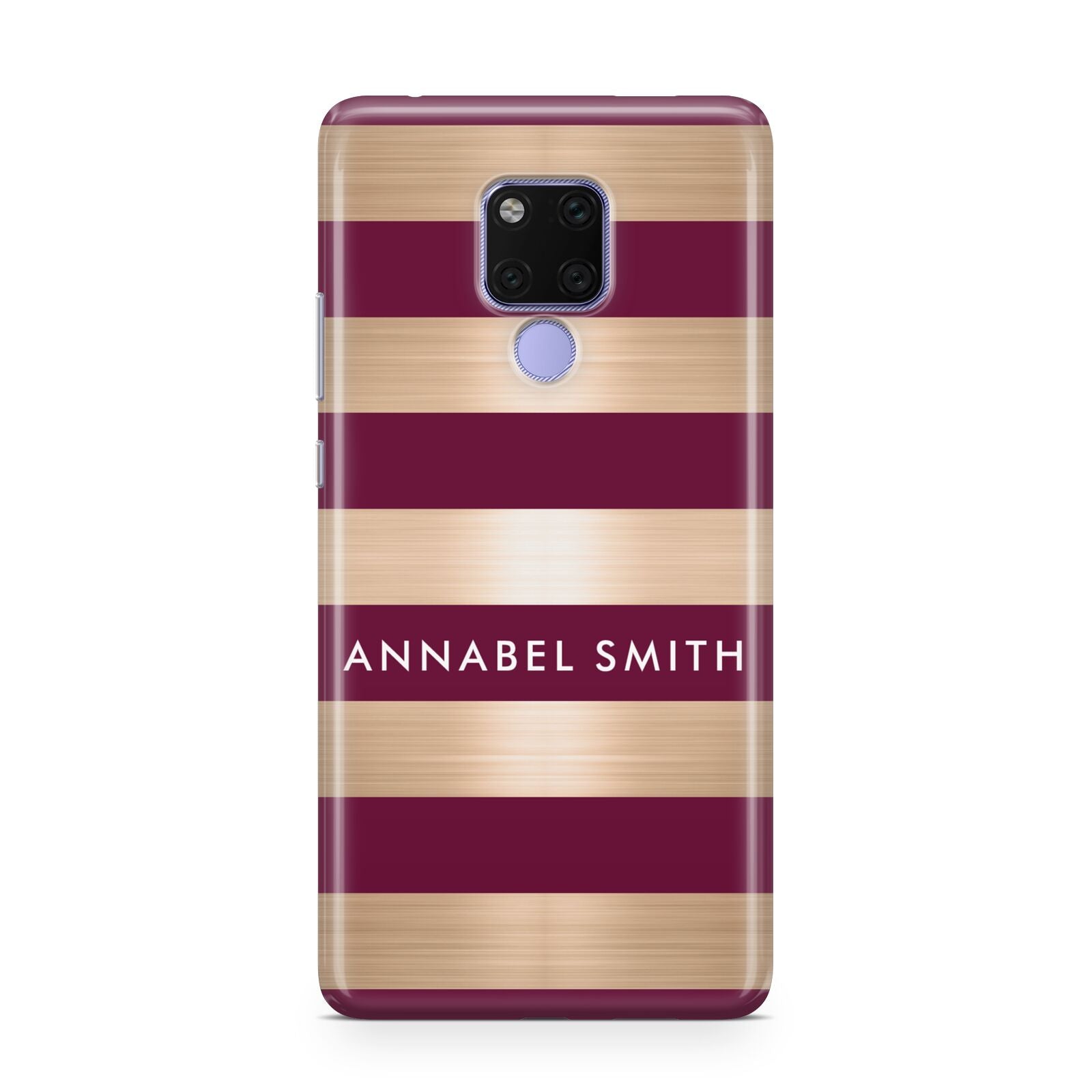 Personalised Burgundy Gold Name Initials Huawei Mate 20X Phone Case