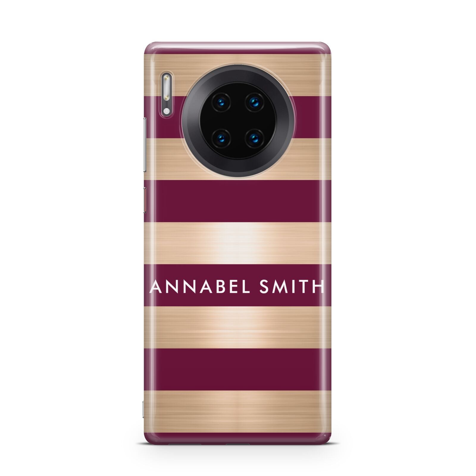 Personalised Burgundy Gold Name Initials Huawei Mate 30 Pro Phone Case