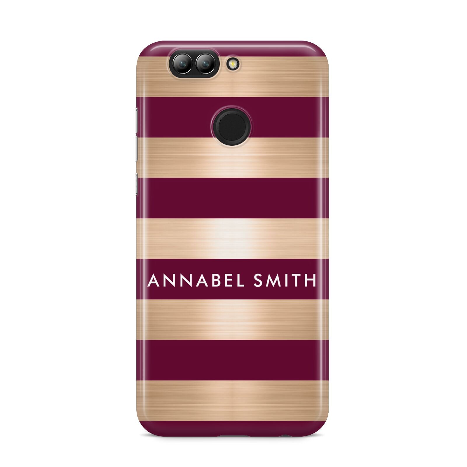 Personalised Burgundy Gold Name Initials Huawei Nova 2s Phone Case