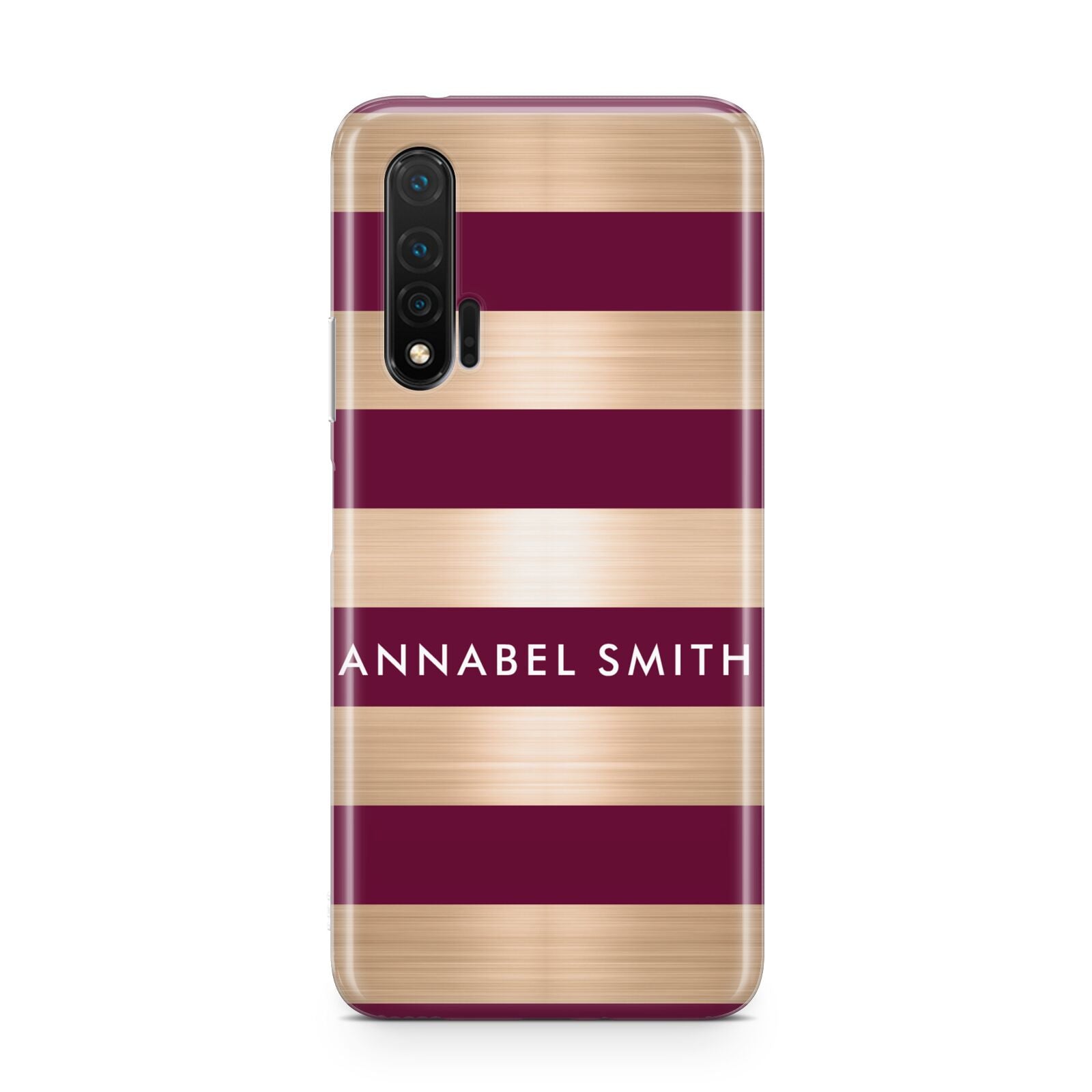 Personalised Burgundy Gold Name Initials Huawei Nova 6 Phone Case