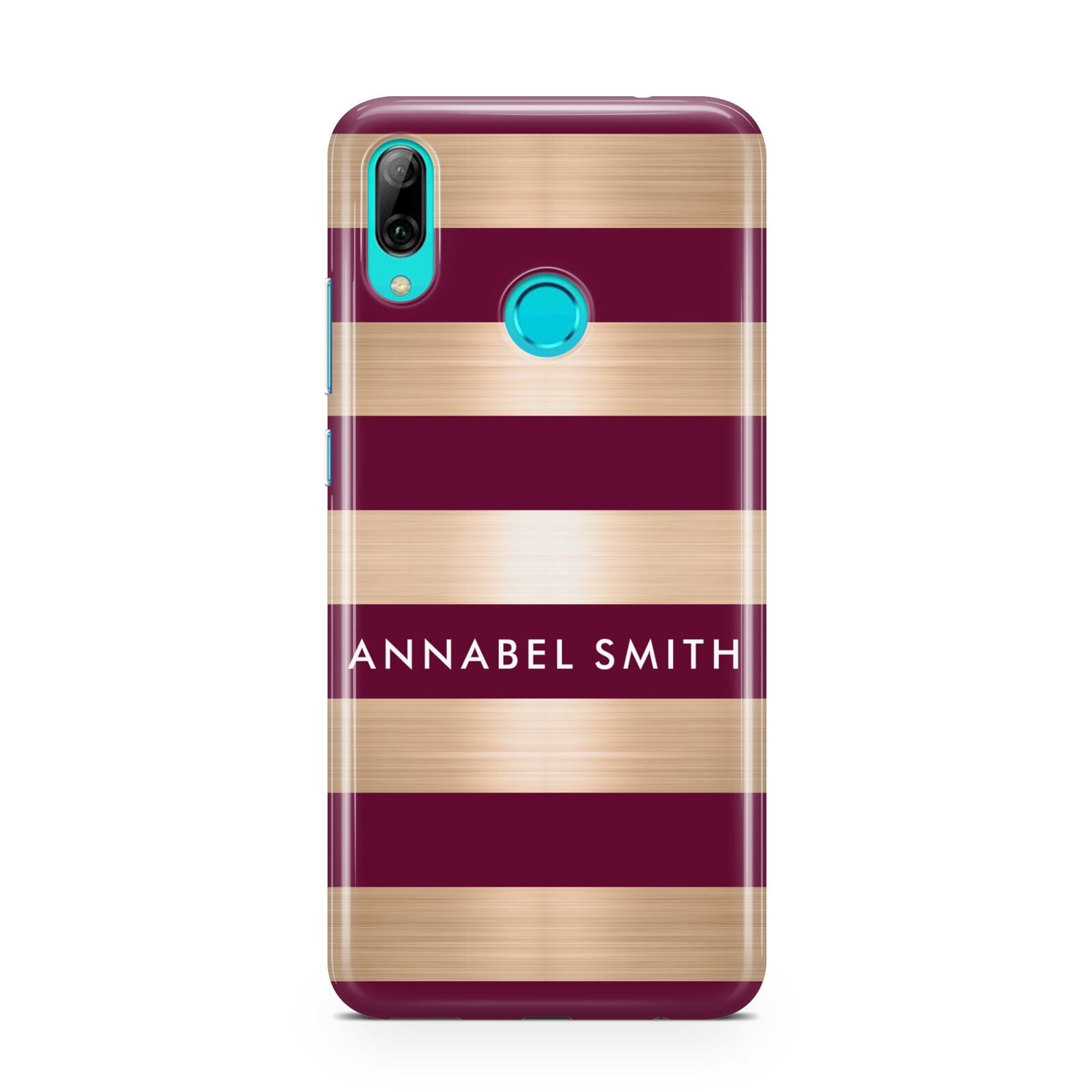 Personalised Burgundy Gold Name Initials Huawei P Smart 2019 Case