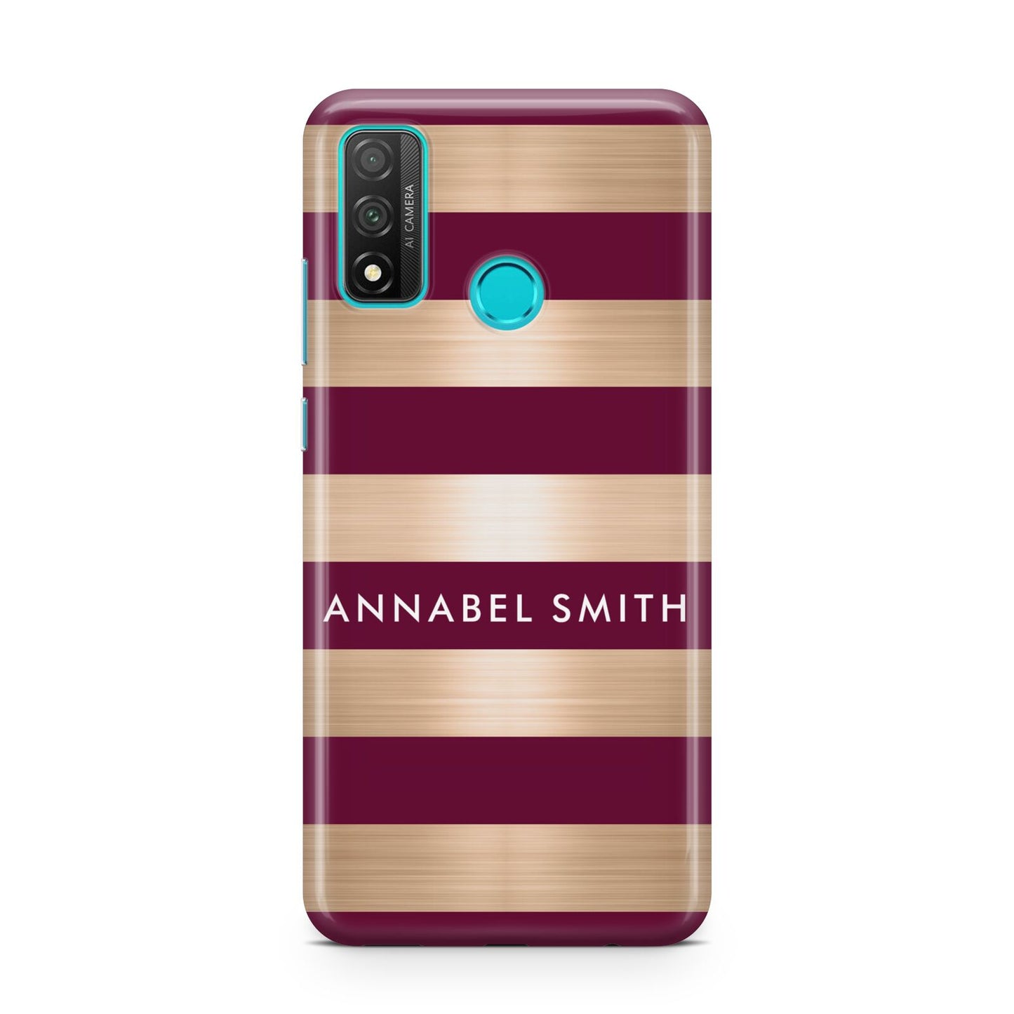 Personalised Burgundy Gold Name Initials Huawei P Smart 2020