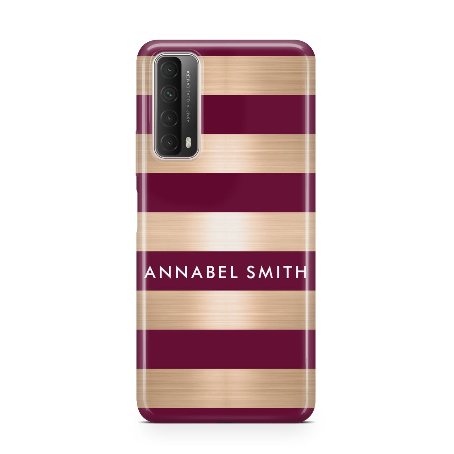 Personalised Burgundy Gold Name Initials Huawei P Smart 2021