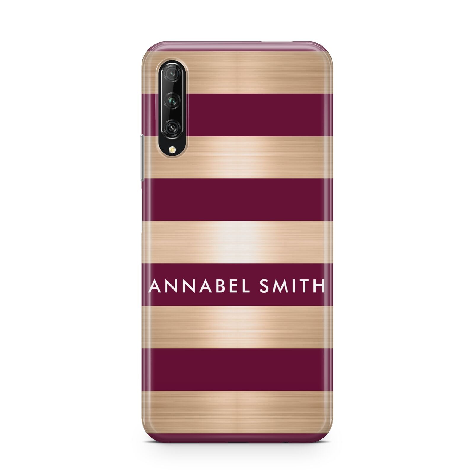 Personalised Burgundy Gold Name Initials Huawei P Smart Pro 2019