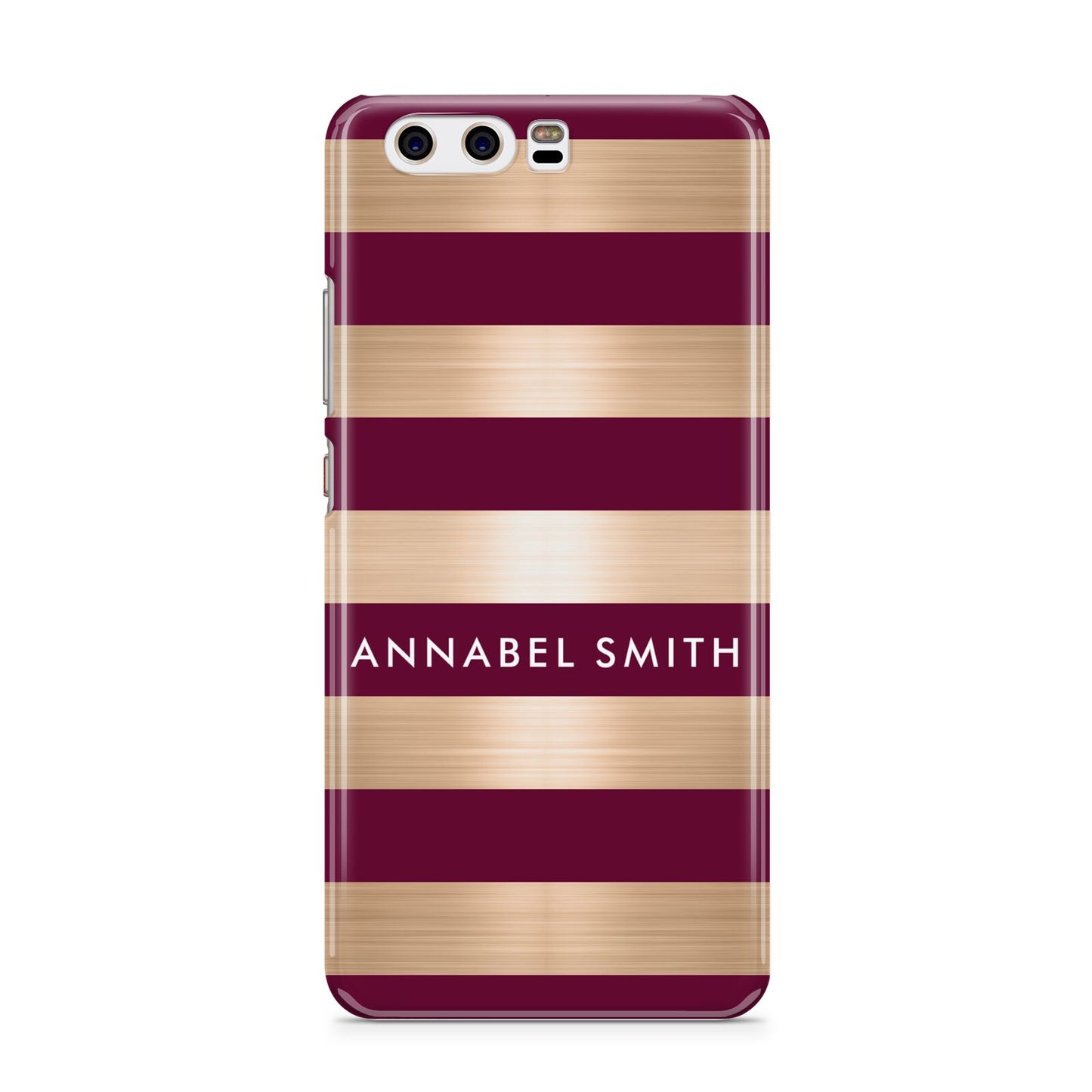 Personalised Burgundy Gold Name Initials Huawei P10 Phone Case