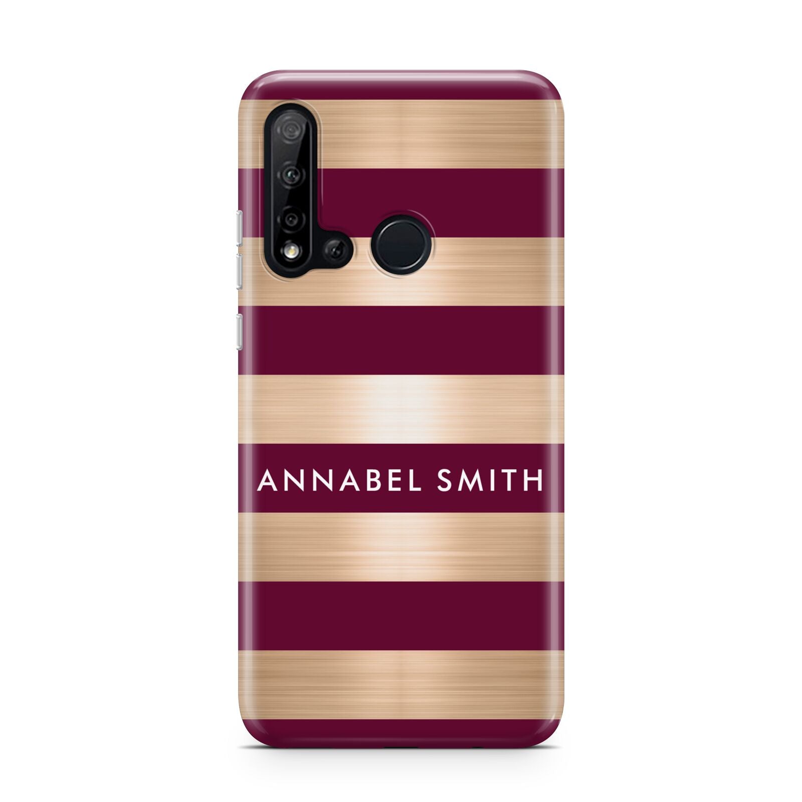 Personalised Burgundy Gold Name Initials Huawei P20 Lite 5G Phone Case