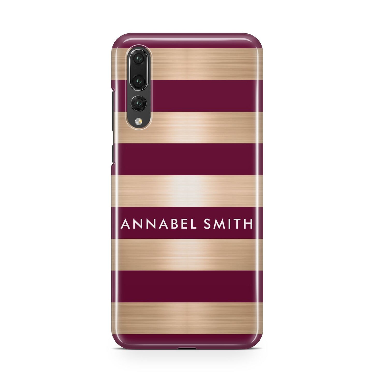 Personalised Burgundy Gold Name Initials Huawei P20 Pro Phone Case