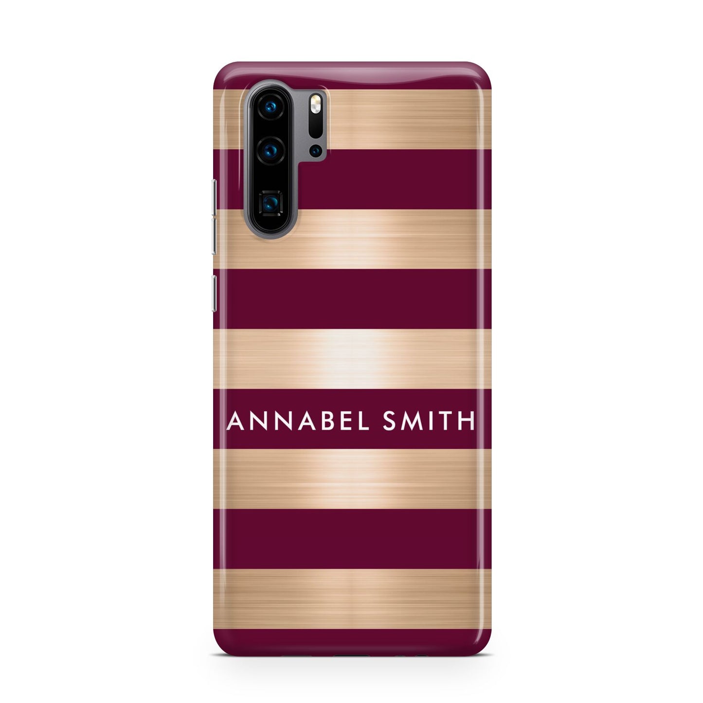 Personalised Burgundy Gold Name Initials Huawei P30 Pro Phone Case