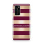 Personalised Burgundy Gold Name Initials Huawei P40 Phone Case