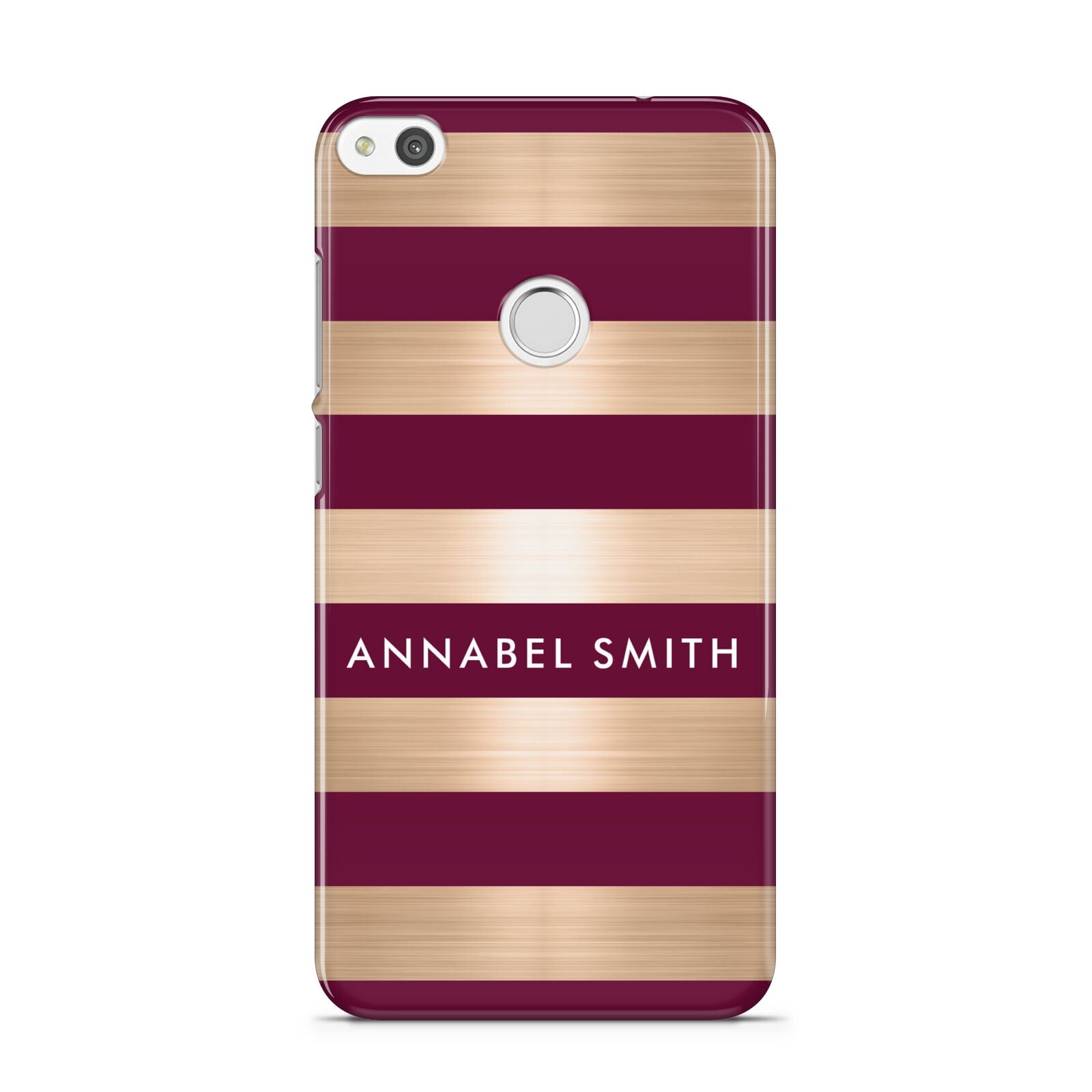 Personalised Burgundy Gold Name Initials Huawei P8 Lite Case