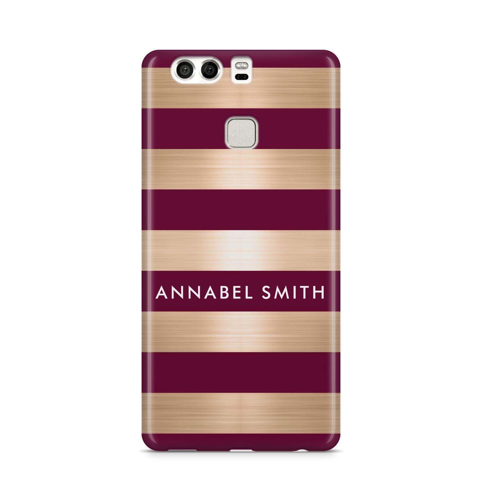 Personalised Burgundy Gold Name Initials Huawei P9 Case