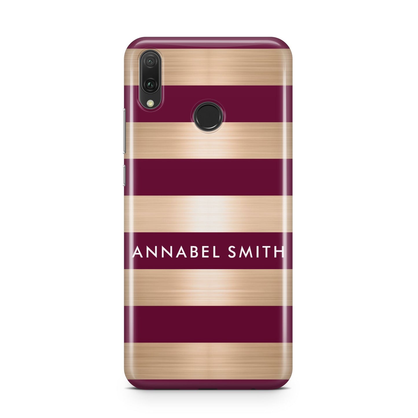 Personalised Burgundy Gold Name Initials Huawei Y9 2019