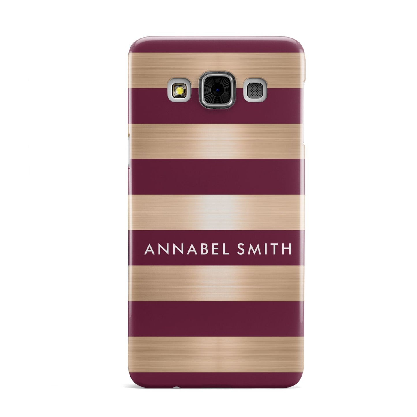 Personalised Burgundy Gold Name Initials Samsung Galaxy A3 Case