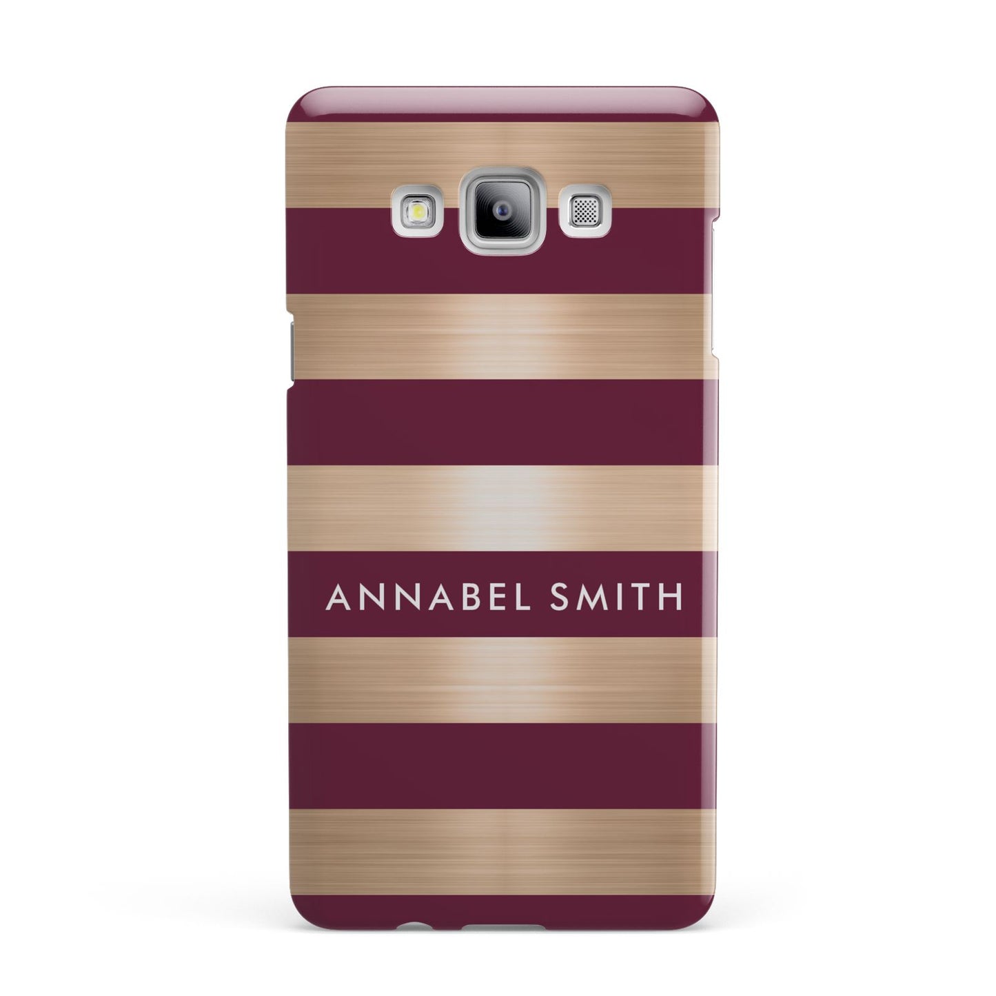 Personalised Burgundy Gold Name Initials Samsung Galaxy A7 2015 Case