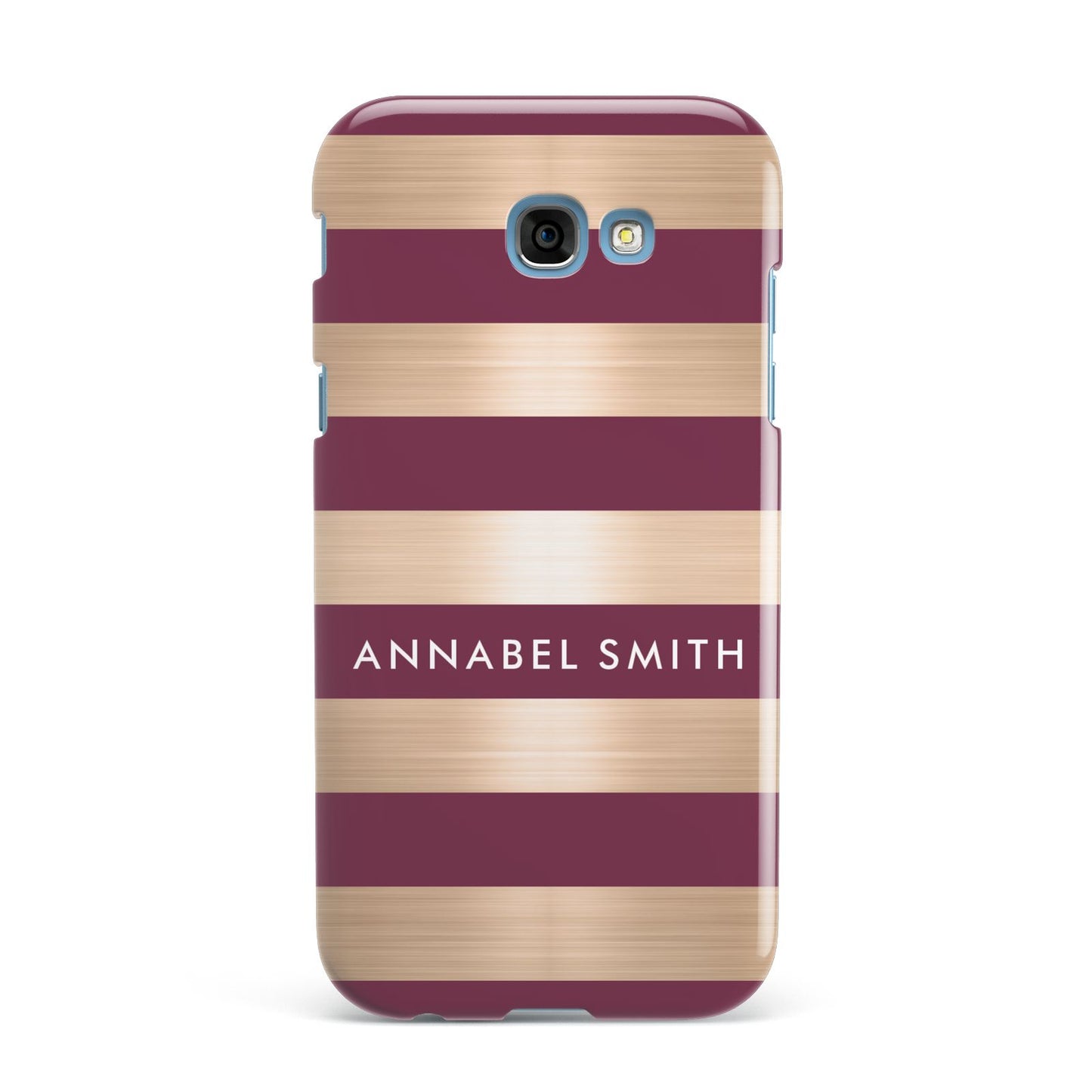 Personalised Burgundy Gold Name Initials Samsung Galaxy A7 2017 Case