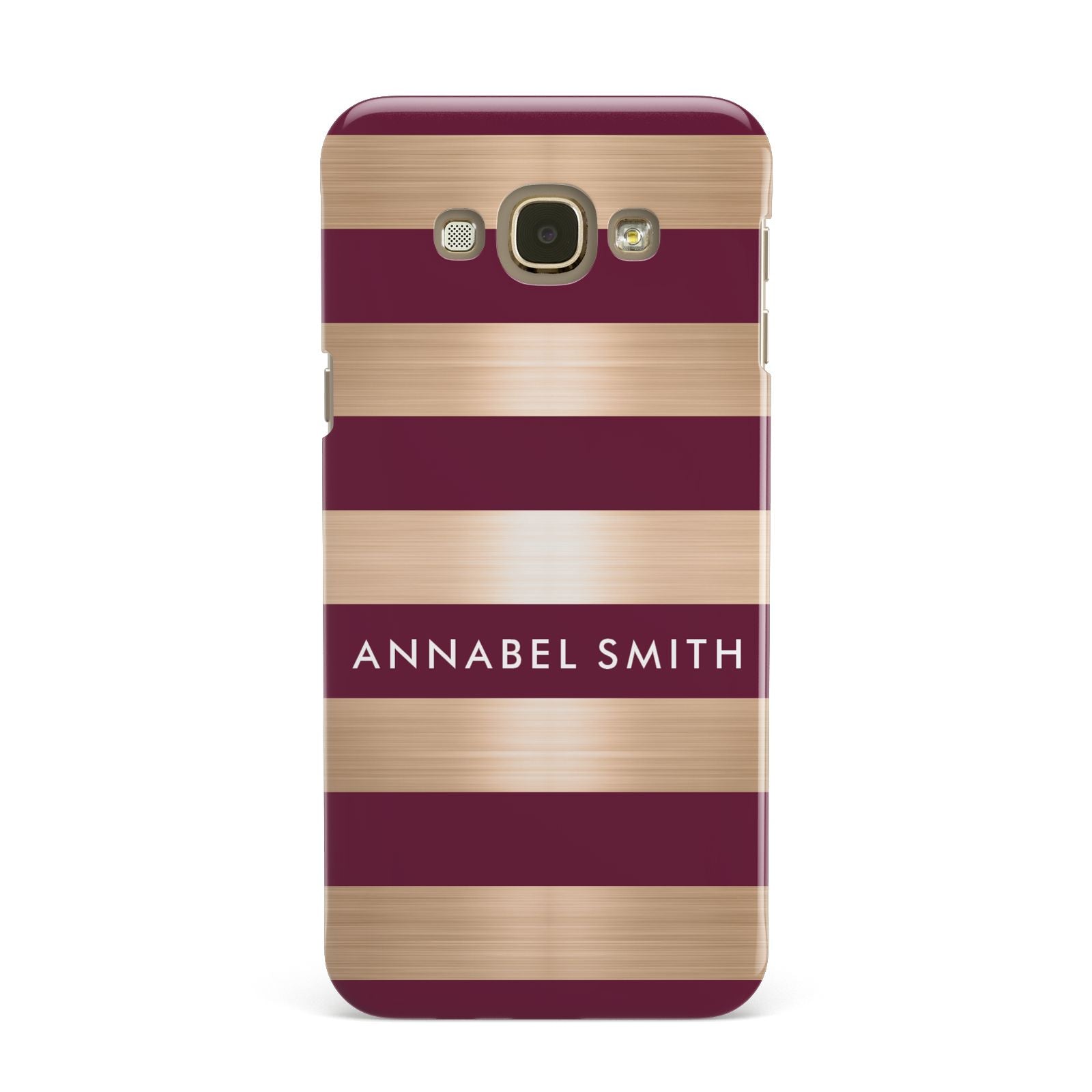 Personalised Burgundy Gold Name Initials Samsung Galaxy A8 Case