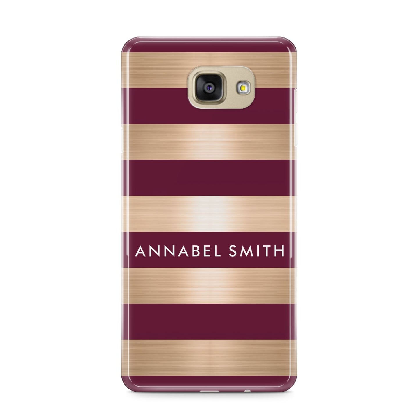 Personalised Burgundy Gold Name Initials Samsung Galaxy A9 2016 Case on gold phone