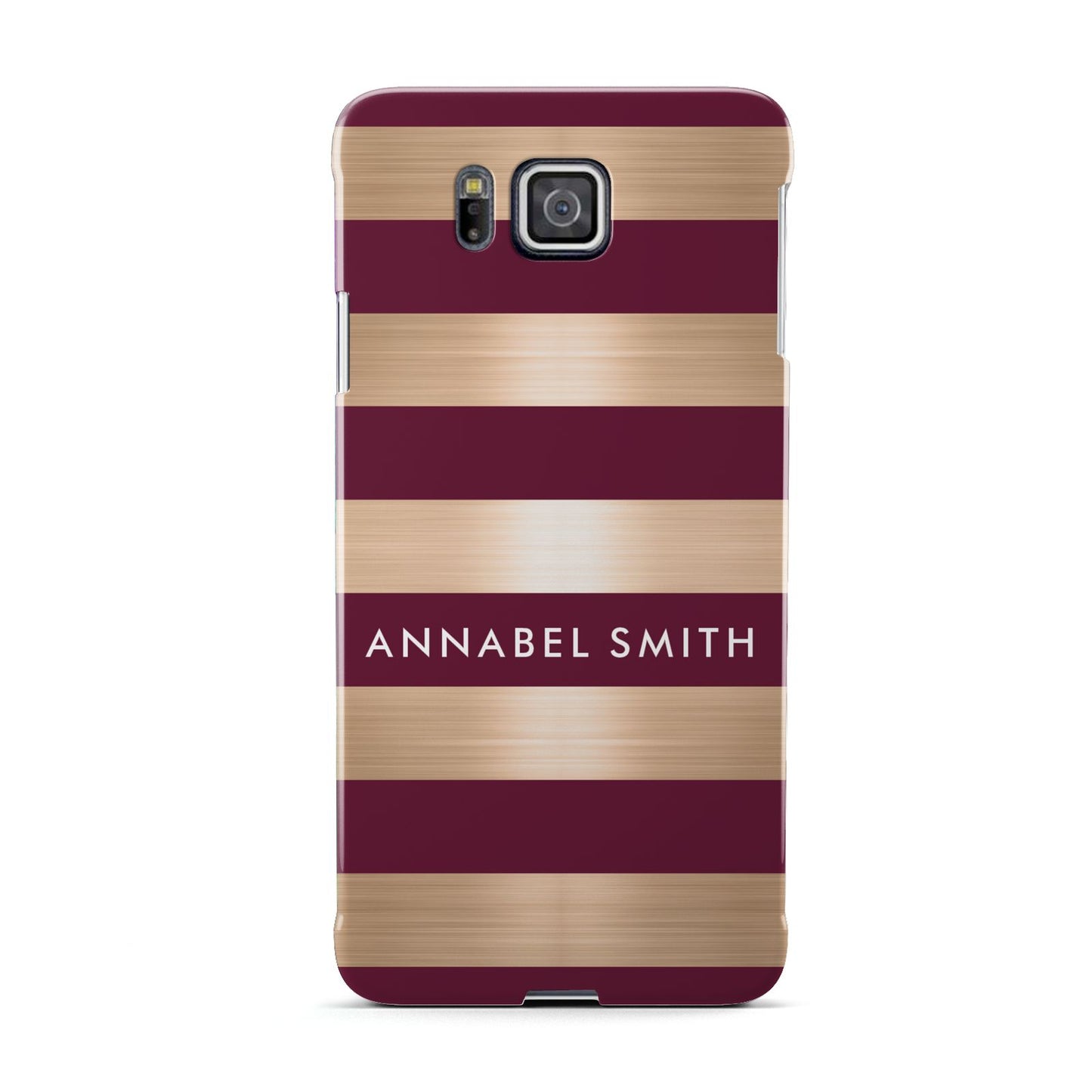 Personalised Burgundy Gold Name Initials Samsung Galaxy Alpha Case