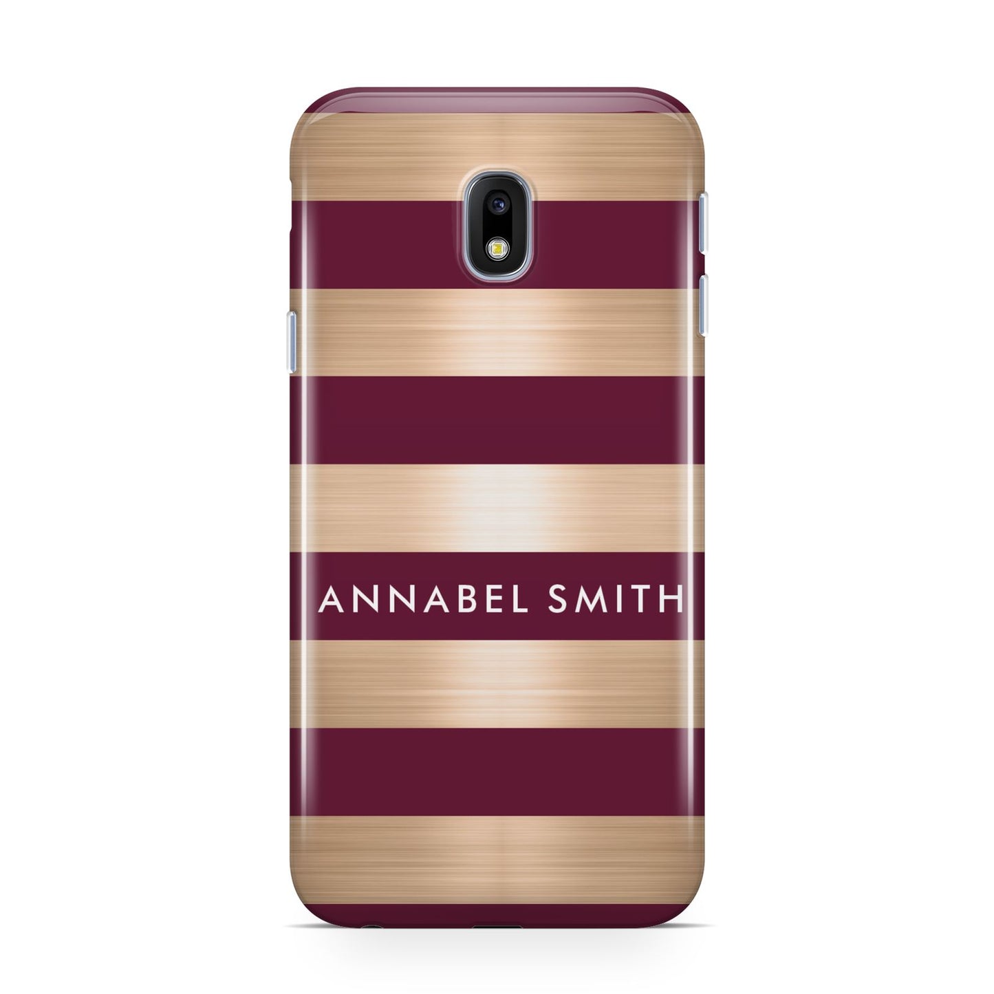 Personalised Burgundy Gold Name Initials Samsung Galaxy J3 2017 Case