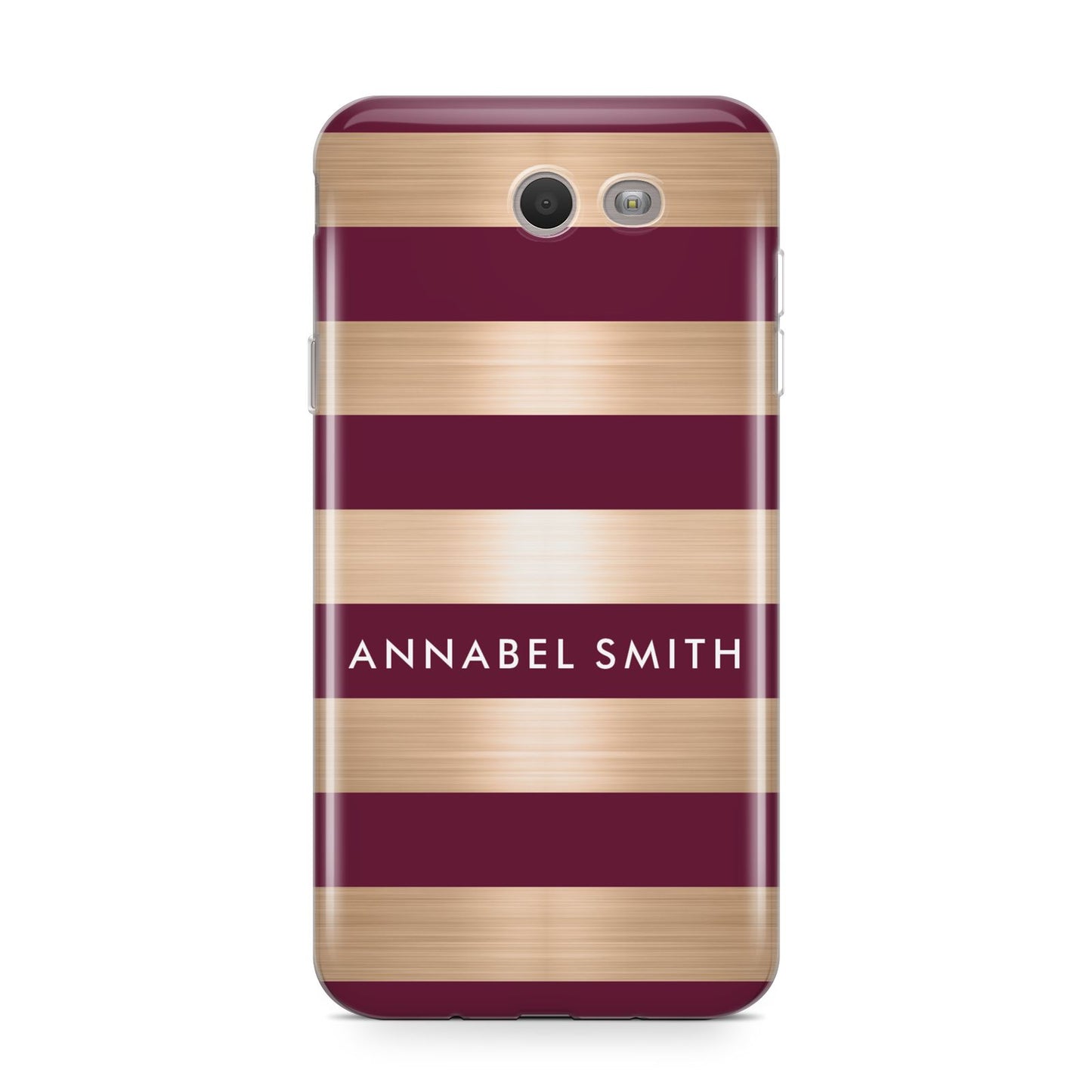 Personalised Burgundy Gold Name Initials Samsung Galaxy J7 2017 Case