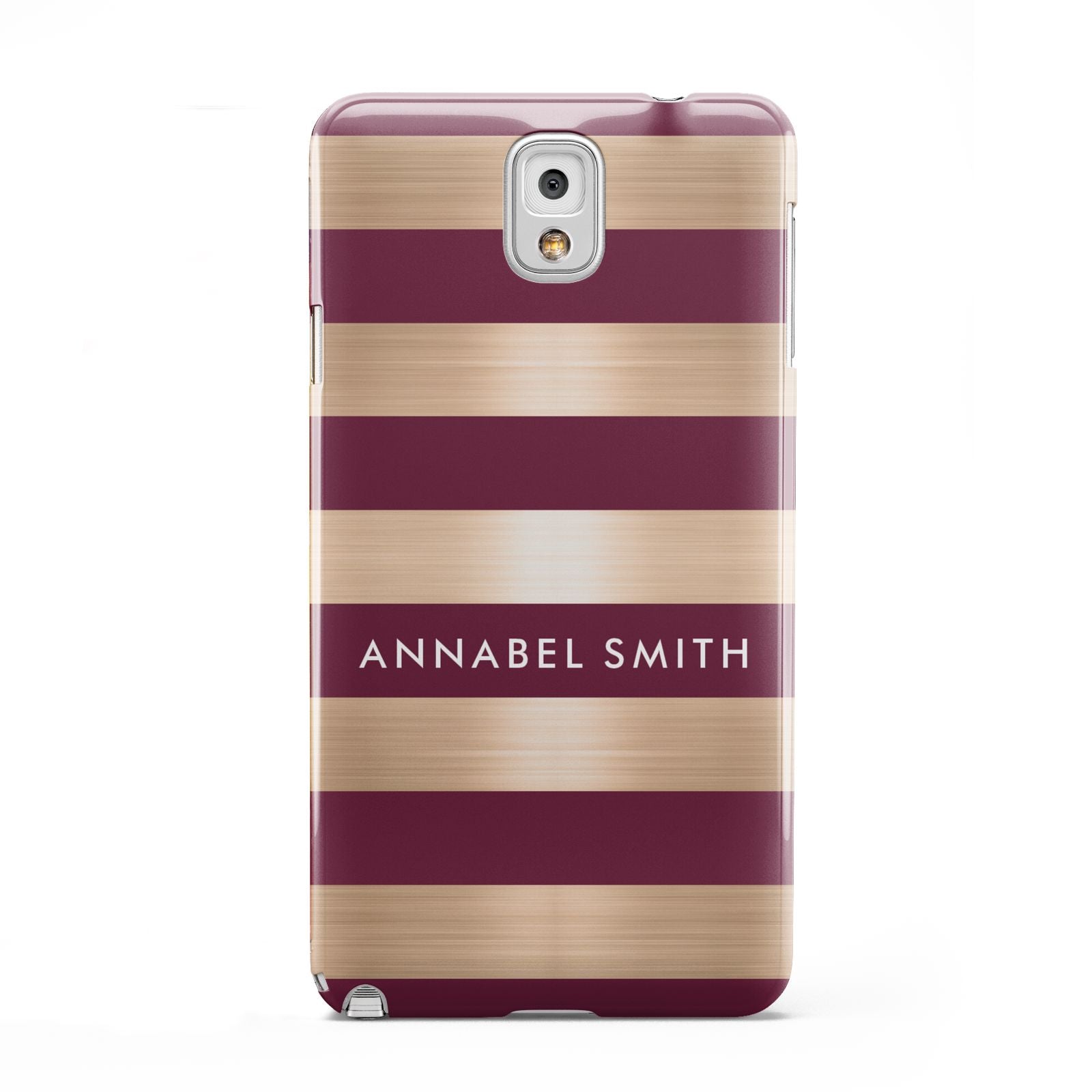 Personalised Burgundy Gold Name Initials Samsung Galaxy Note 3 Case