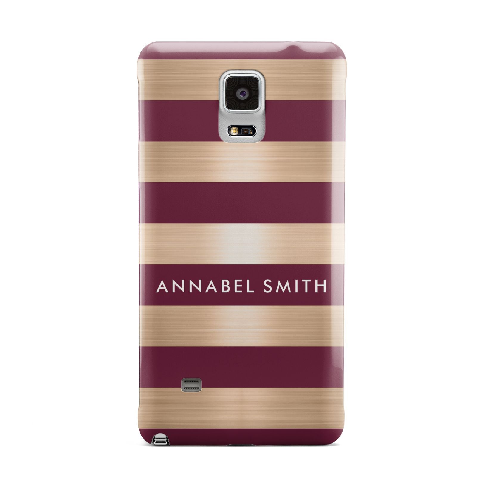 Personalised Burgundy Gold Name Initials Samsung Galaxy Note 4 Case
