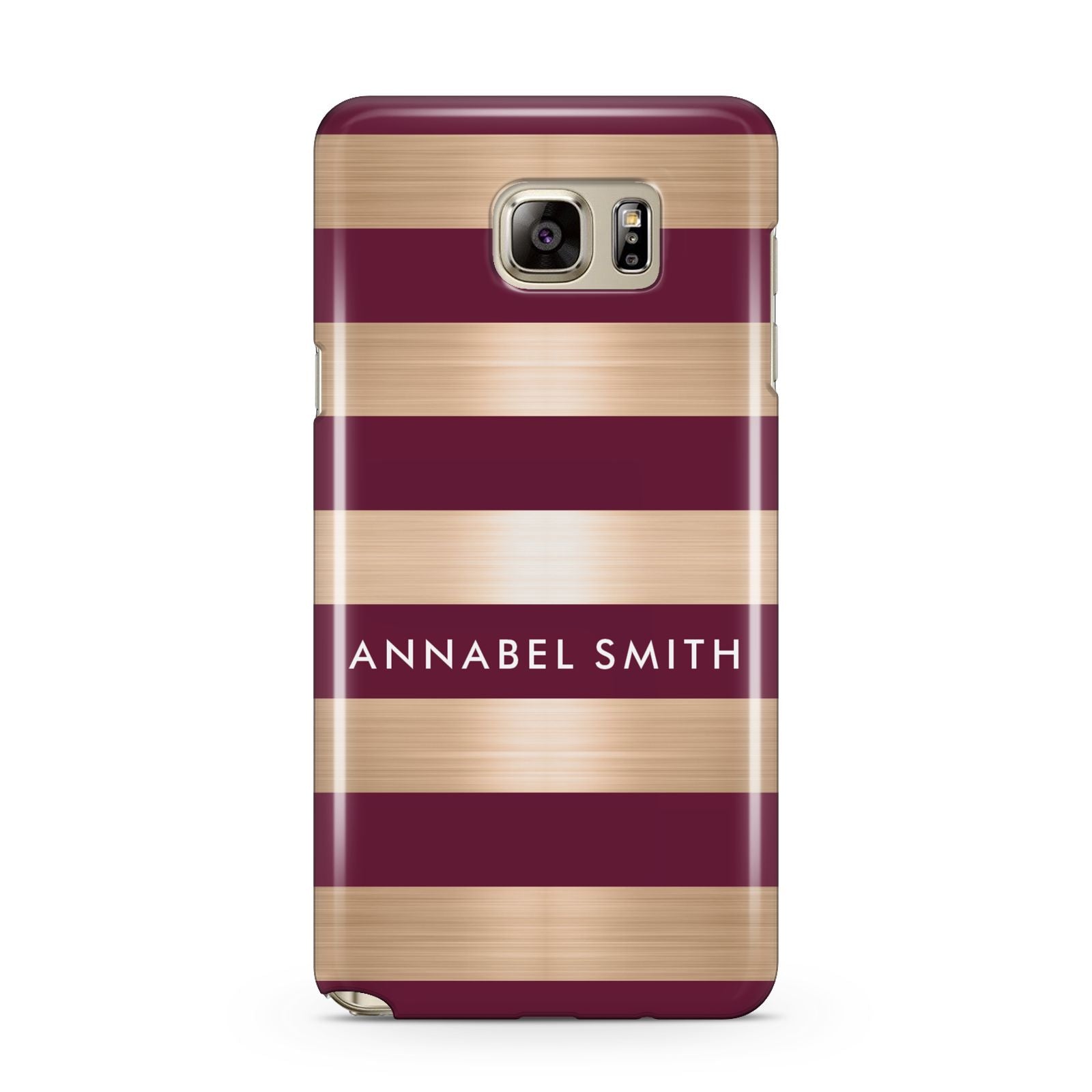 Personalised Burgundy Gold Name Initials Samsung Galaxy Note 5 Case