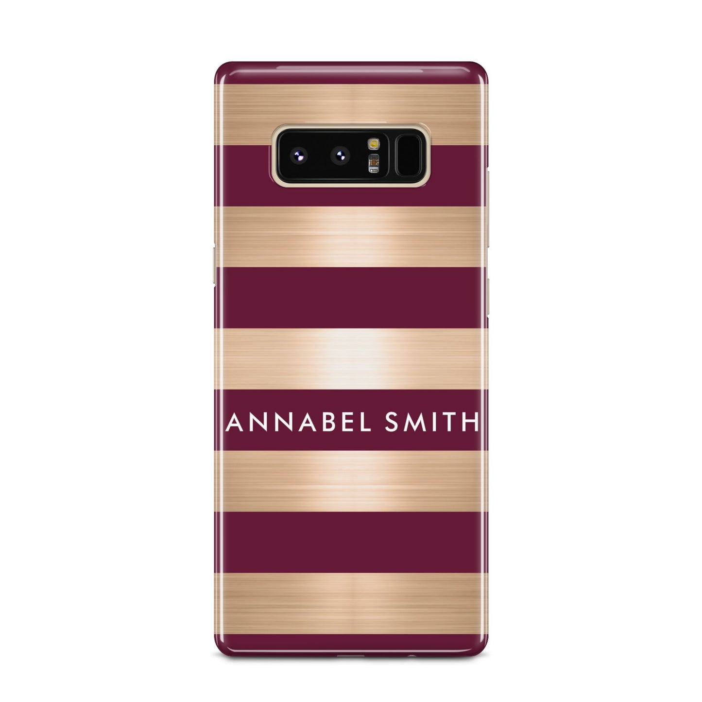 Personalised Burgundy Gold Name Initials Samsung Galaxy Note 8 Case