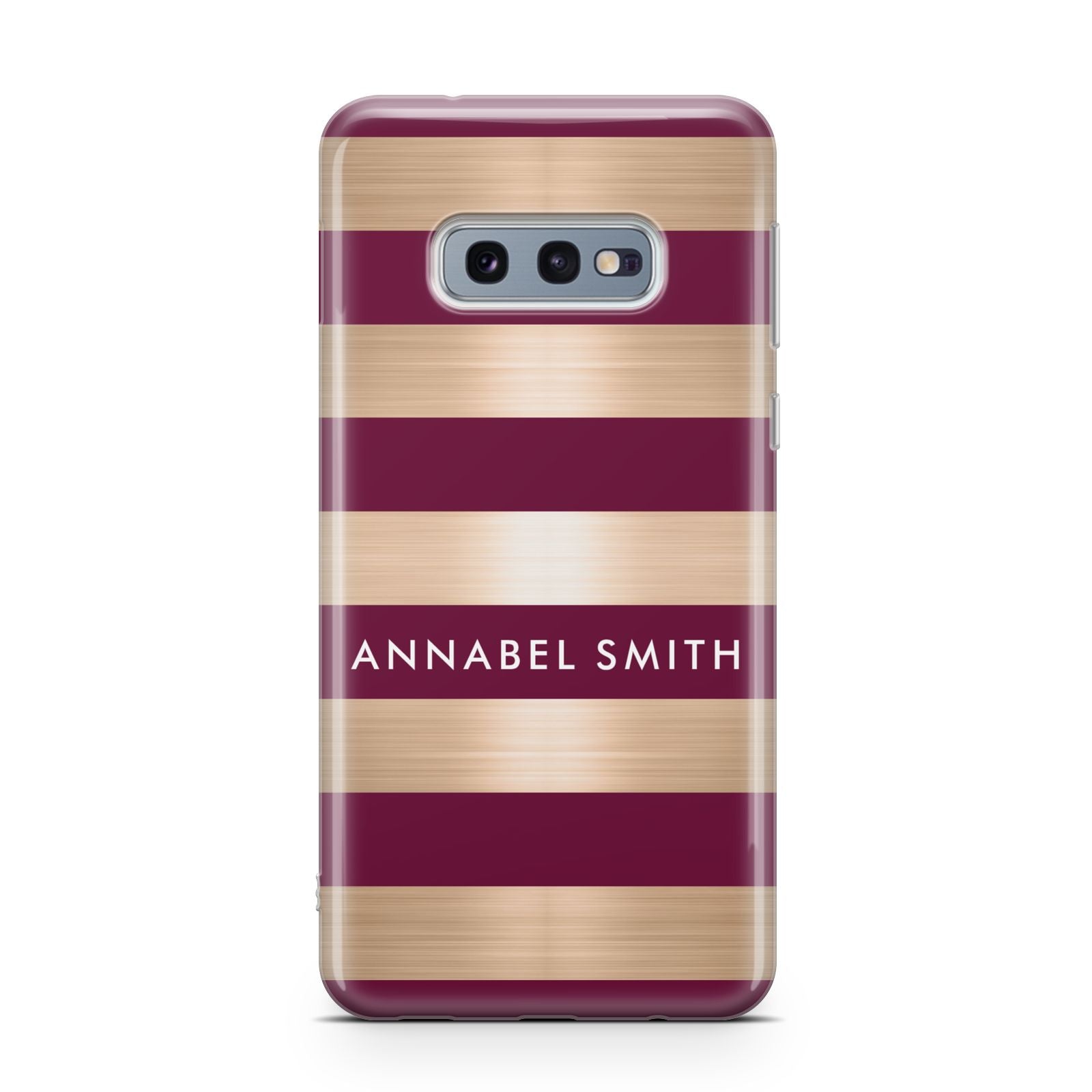 Personalised Burgundy Gold Name Initials Samsung Galaxy S10E Case