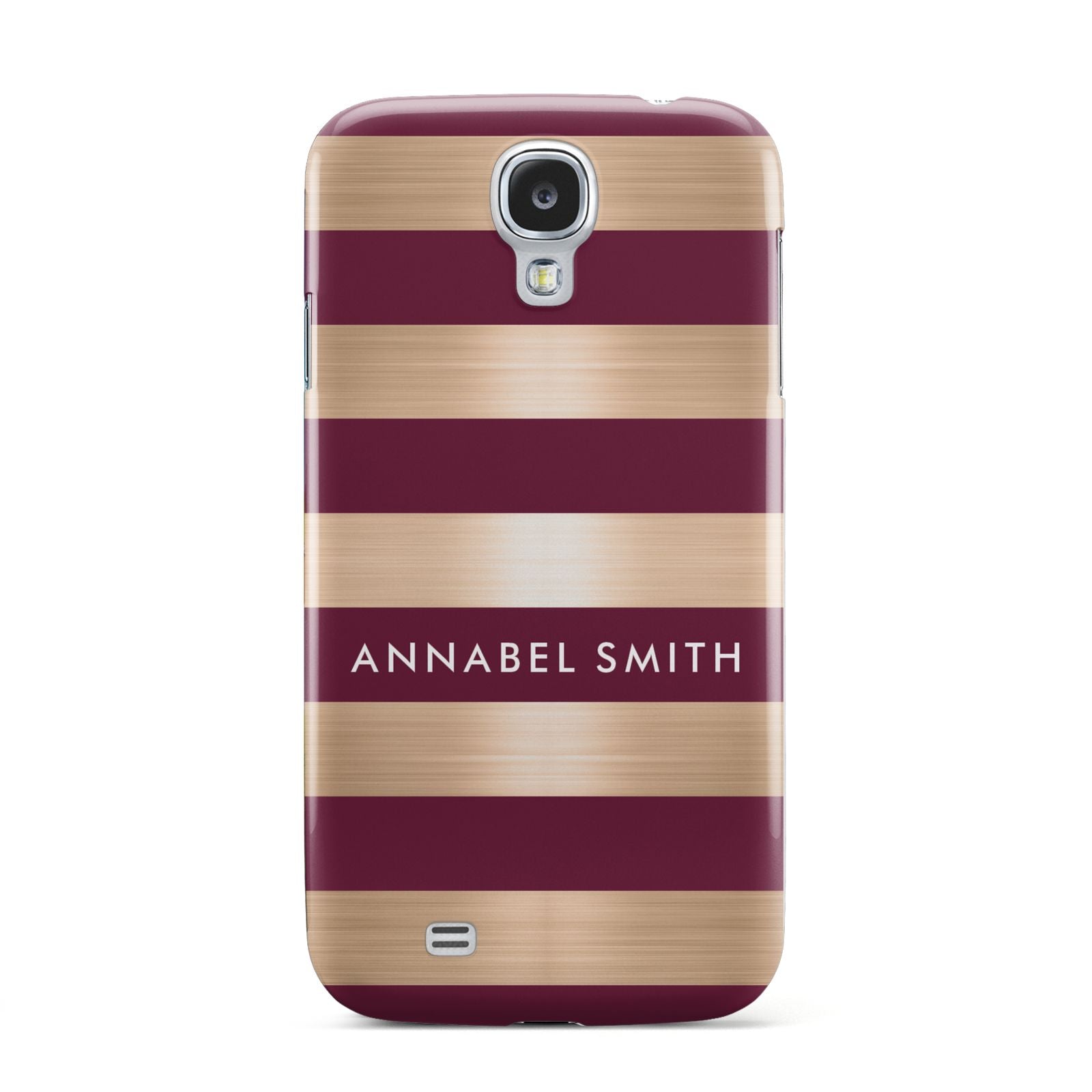 Personalised Burgundy Gold Name Initials Samsung Galaxy S4 Case