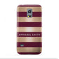 Personalised Burgundy Gold Name Initials Samsung Galaxy S5 Mini Case