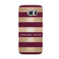 Personalised Burgundy Gold Name Initials Samsung Galaxy S6 Case