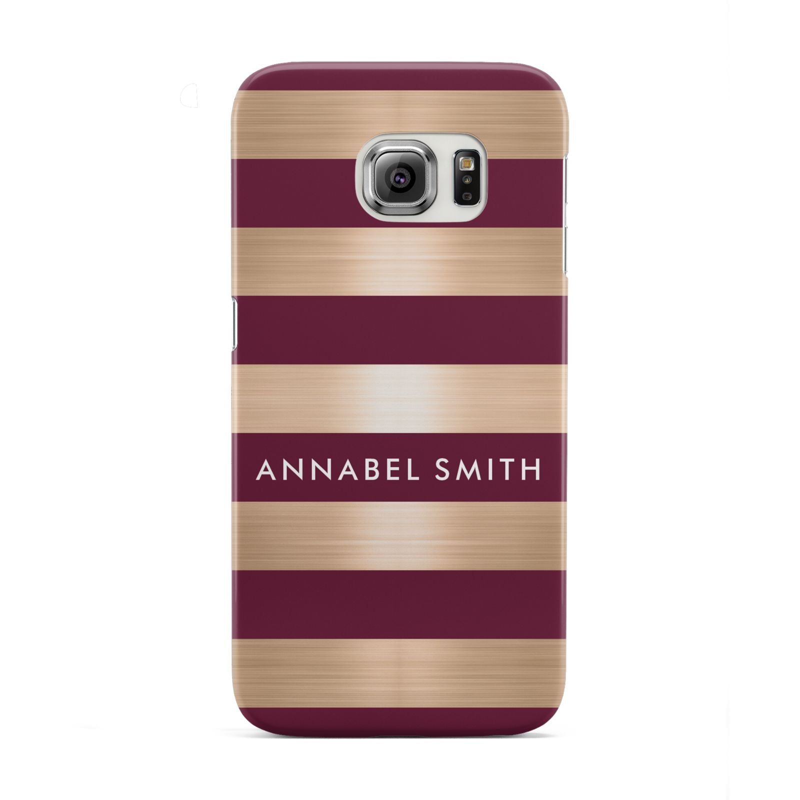 Personalised Burgundy Gold Name Initials Samsung Galaxy S6 Edge Case