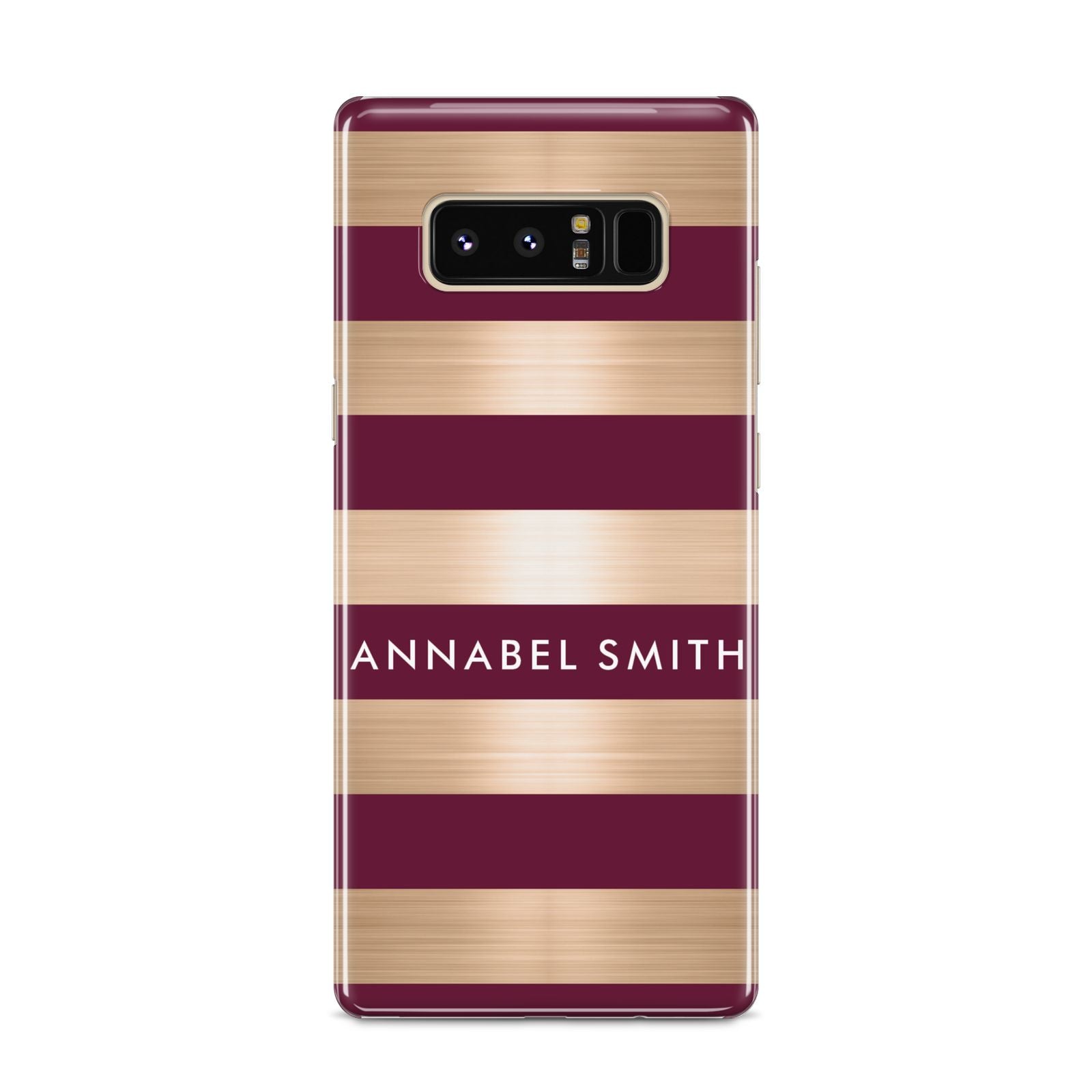 Personalised Burgundy Gold Name Initials Samsung Galaxy S8 Case