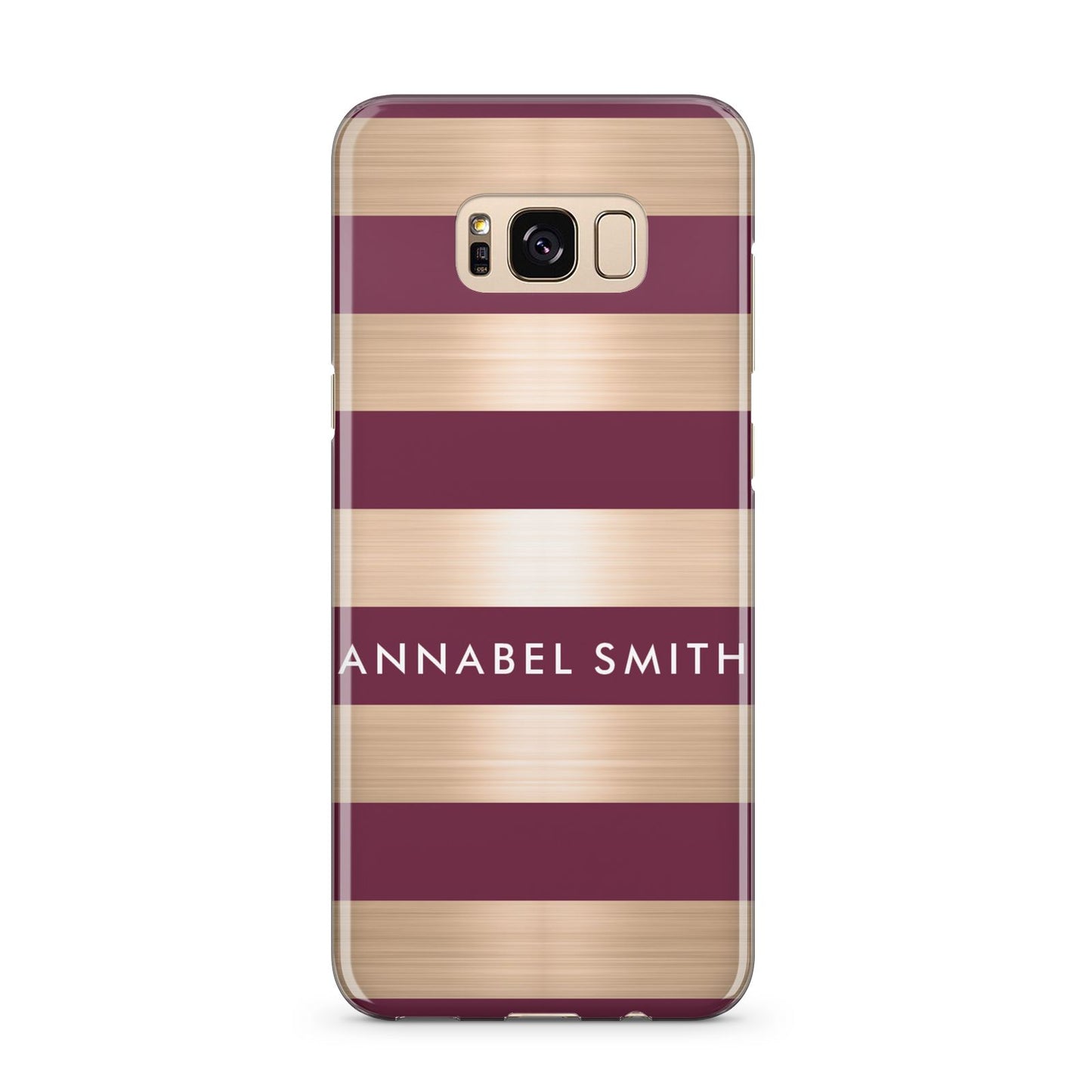 Personalised Burgundy Gold Name Initials Samsung Galaxy S8 Plus Case