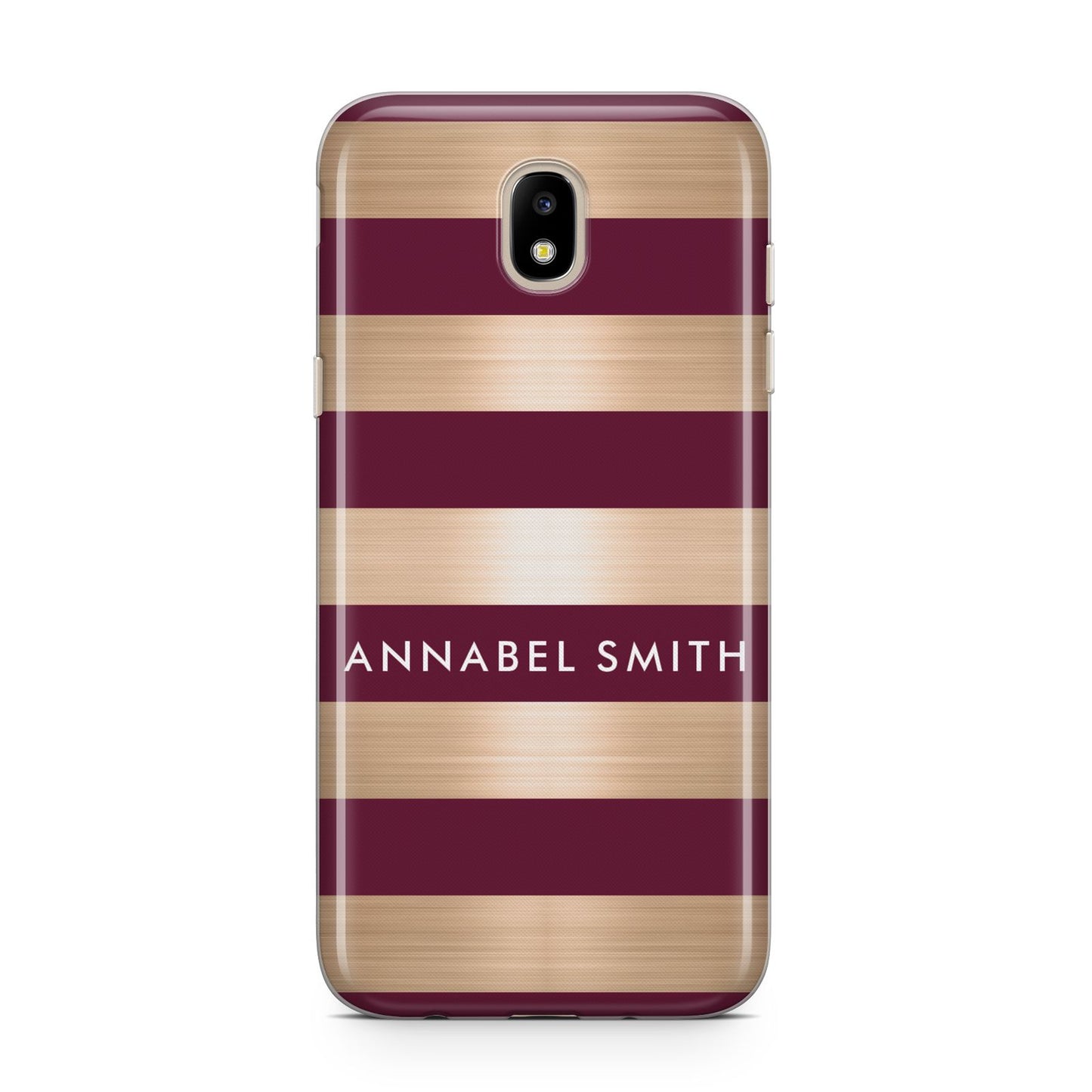Personalised Burgundy Gold Name Initials Samsung J5 2017 Case