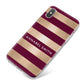 Personalised Burgundy Gold Name Initials iPhone X Bumper Case on Silver iPhone