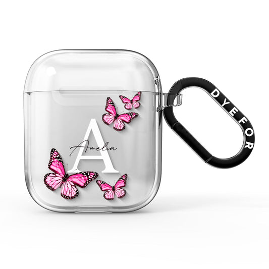 Personalised Butterfly AirPods Clear Case