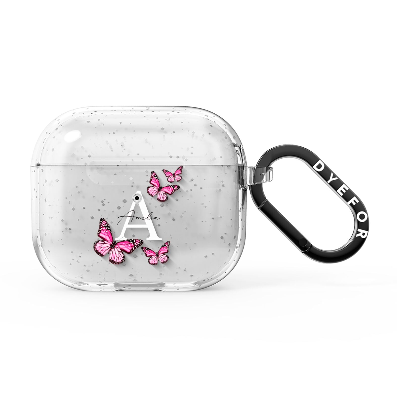 Personalised Butterfly AirPods Glitter Case 3rd Gen