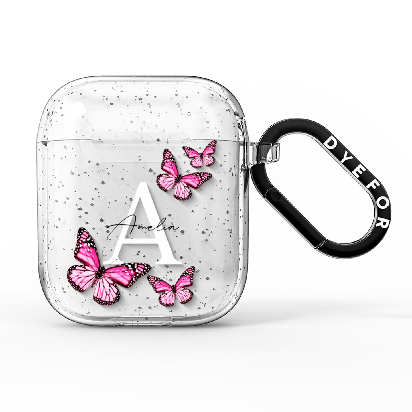 Personalised Butterfly AirPods Glitter Case