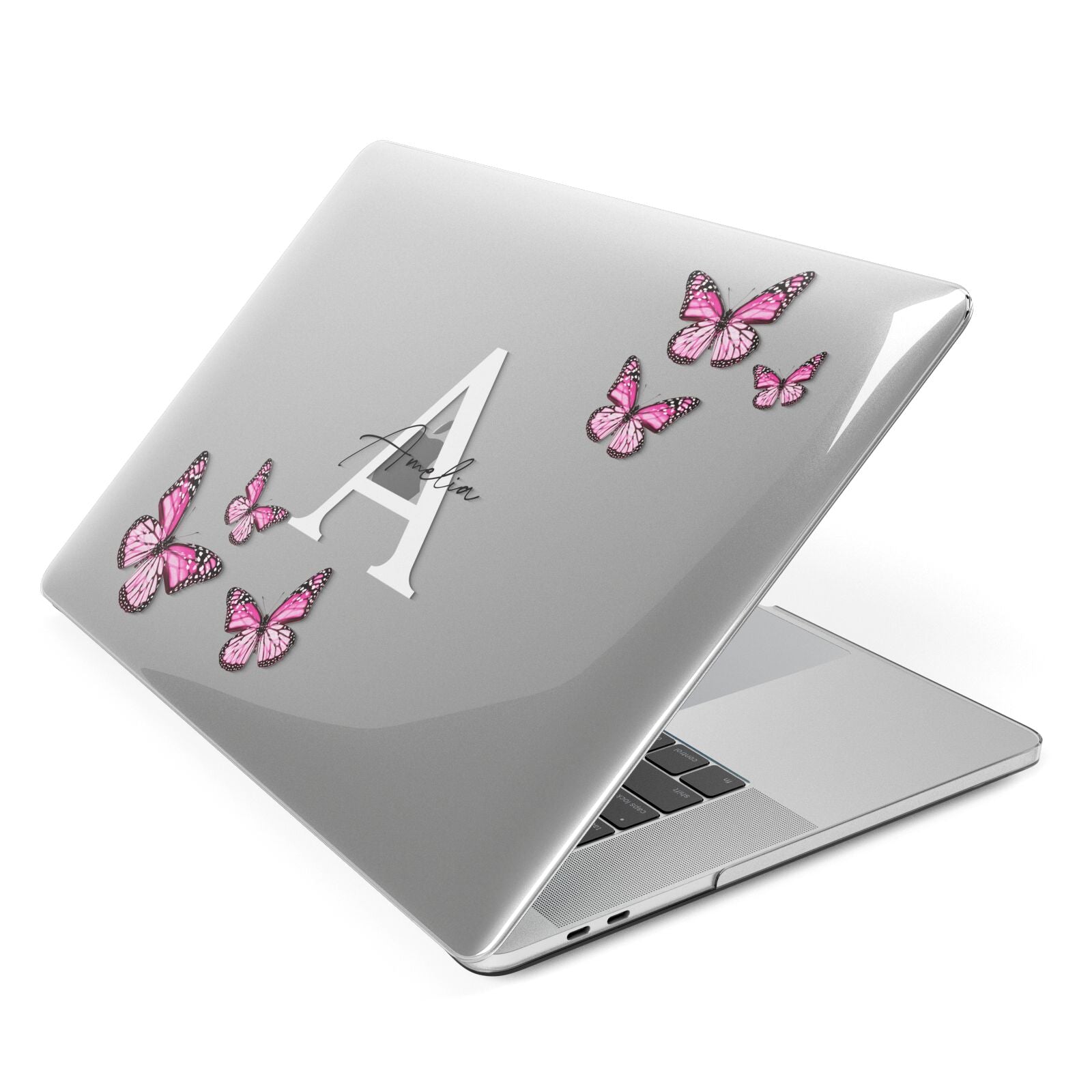 Personalised Butterfly Apple MacBook Case Side View