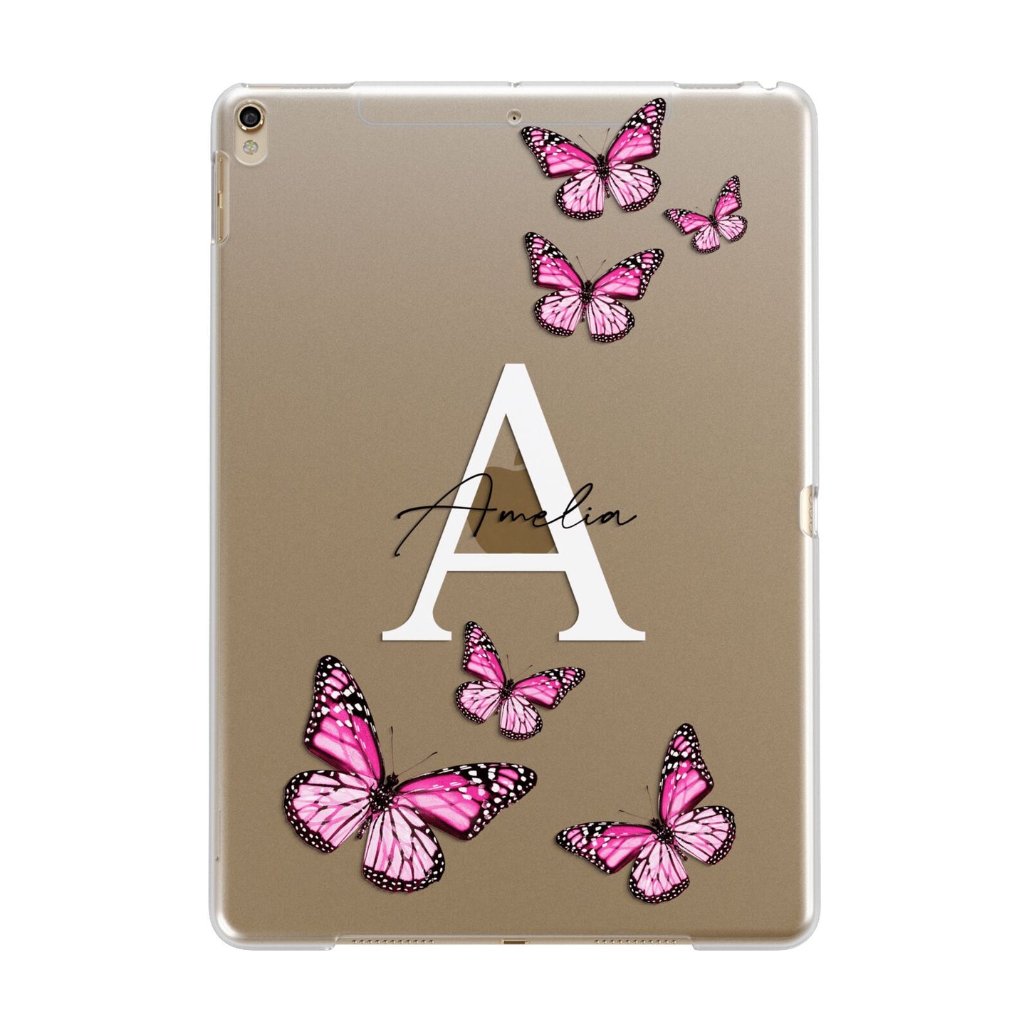 Personalised Butterfly Apple iPad Gold Case